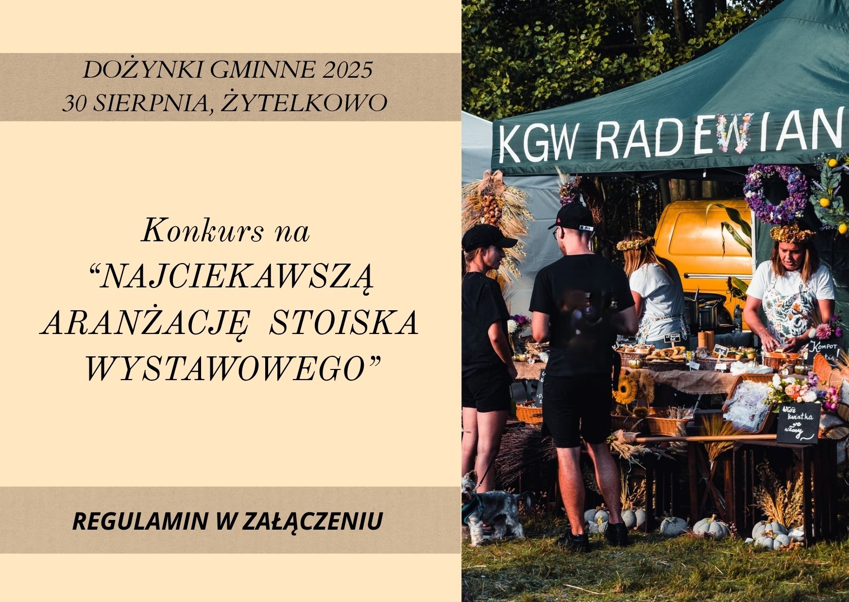 Dożynki Gminne Żytelkowo - Regulamin konkursu na "Najciekawszą aranżację stoiska"