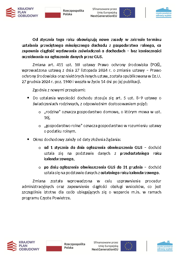 Przypominamy! Nieprzerwane wydawanie zaświadczeń o dochodach z gospodarstw rolnych &ndash; zmiana w ustawie POŚ