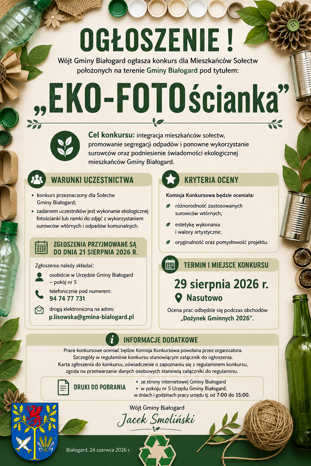 Ogłoszenie EKO-FOTOścianka