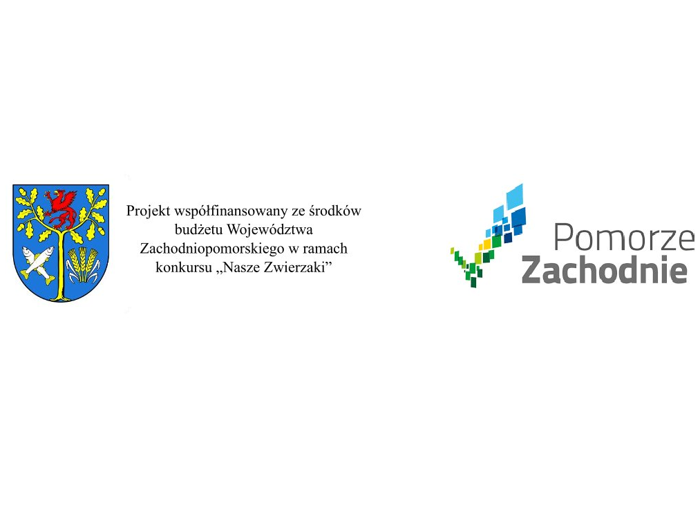 Projekt współfinansowany ze środków budżetu Województwa Zachodniopomorskiego w ramach konkursu "Nasze Zwierzaki"; Pomorze Zachodnie